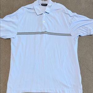 Nautica Men's Sky Blue Polo with Stripe Detail